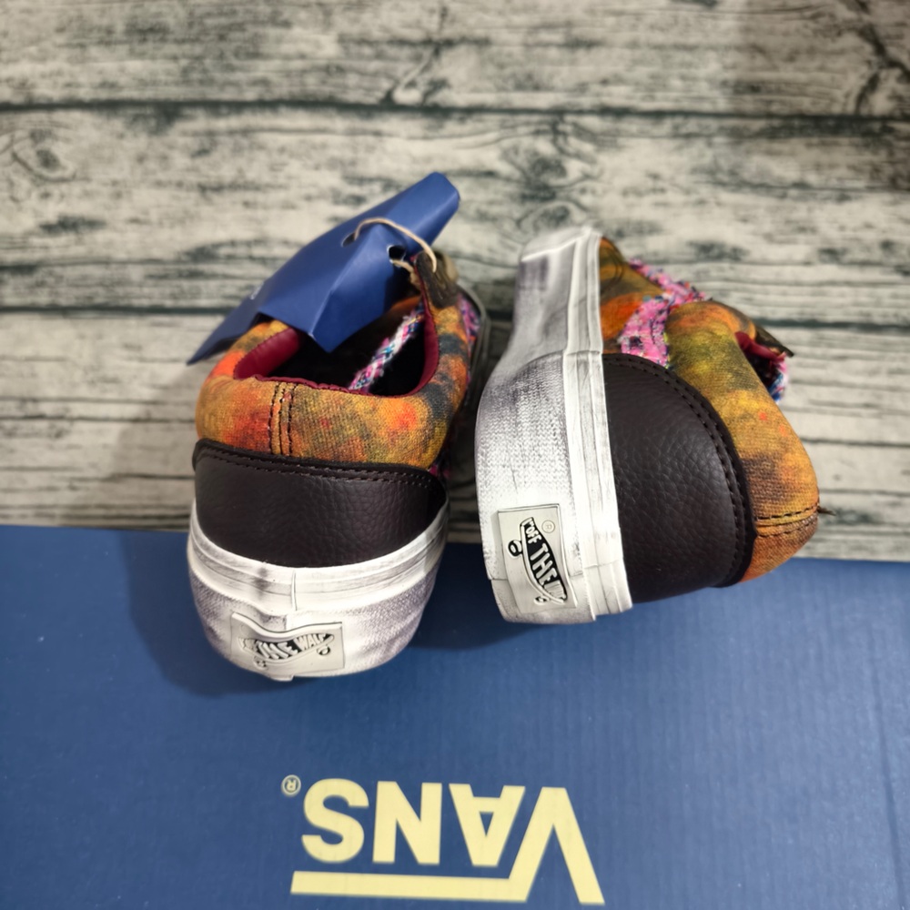 Vans Women's Multicolor Tie-Dye Canvas Sneakers with Brown Toe Caps - Picture 7 of 13